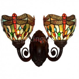 7 Inch Dragonfly Stained Glass Wall light