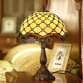 12 Inch Retro Palace Stained Glass Table Lamp