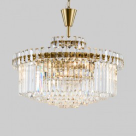9 Light Modern / Contemporary Steel Pendant Light with Crystal Shade