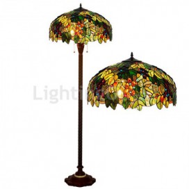 20 Inch Grape Stained Glass Floor Lamp