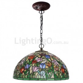 20 Inch Tulip 1 Light Stained Glass Pendant Light