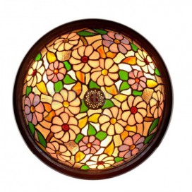 16 Inch Stained Glass Flush Mount