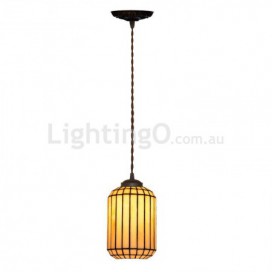 1 Light Stained Glass Pendant Light