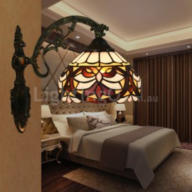 8 Inch European Stained Glass Baroque Style Wall Light