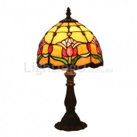 8 Inch European Stained Glass Tulip Style Table Lamp