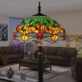 16 Inch European Retro Stained Glass Floor Lamp