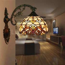 8 Inch European Stained Glass Baroque Style Wall Light