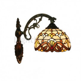 8 Inch European Stained Glass Baroque Style Wall Light