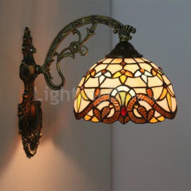 8 Inch European Stained Glass Baroque Style Wall Light