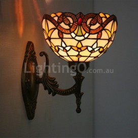 8 Inch European Stained Glass Baroque Style Wall Light