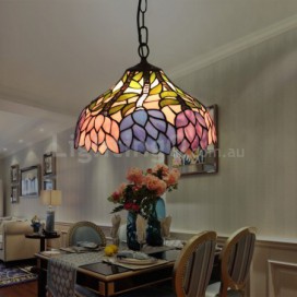 8 Inch European Stained Glass Pendant Light