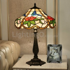 16 Inch American Stained Glass Hummingbird Style Table Lamp