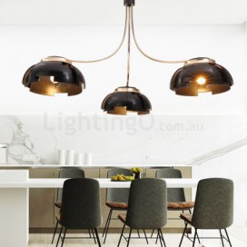 3 Light Modern / Contemporary Steel Chandelier with Acrylic Shade