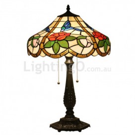 16 Inch American Stained Glass Hummingbird Style Table Lamp