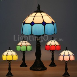 8 Inch Mediterranean Stained Glass Table Lamp