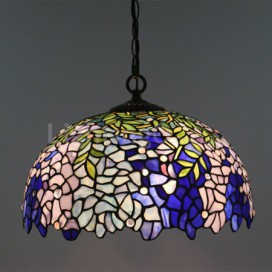 16 Inch European Stained Glass Wisteria Style Pendant Light